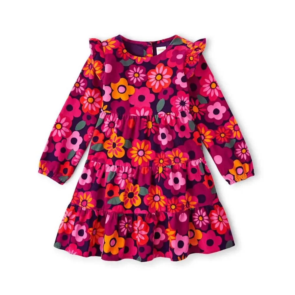 Gymboree Girls Floral Tiered Corduroy Dress